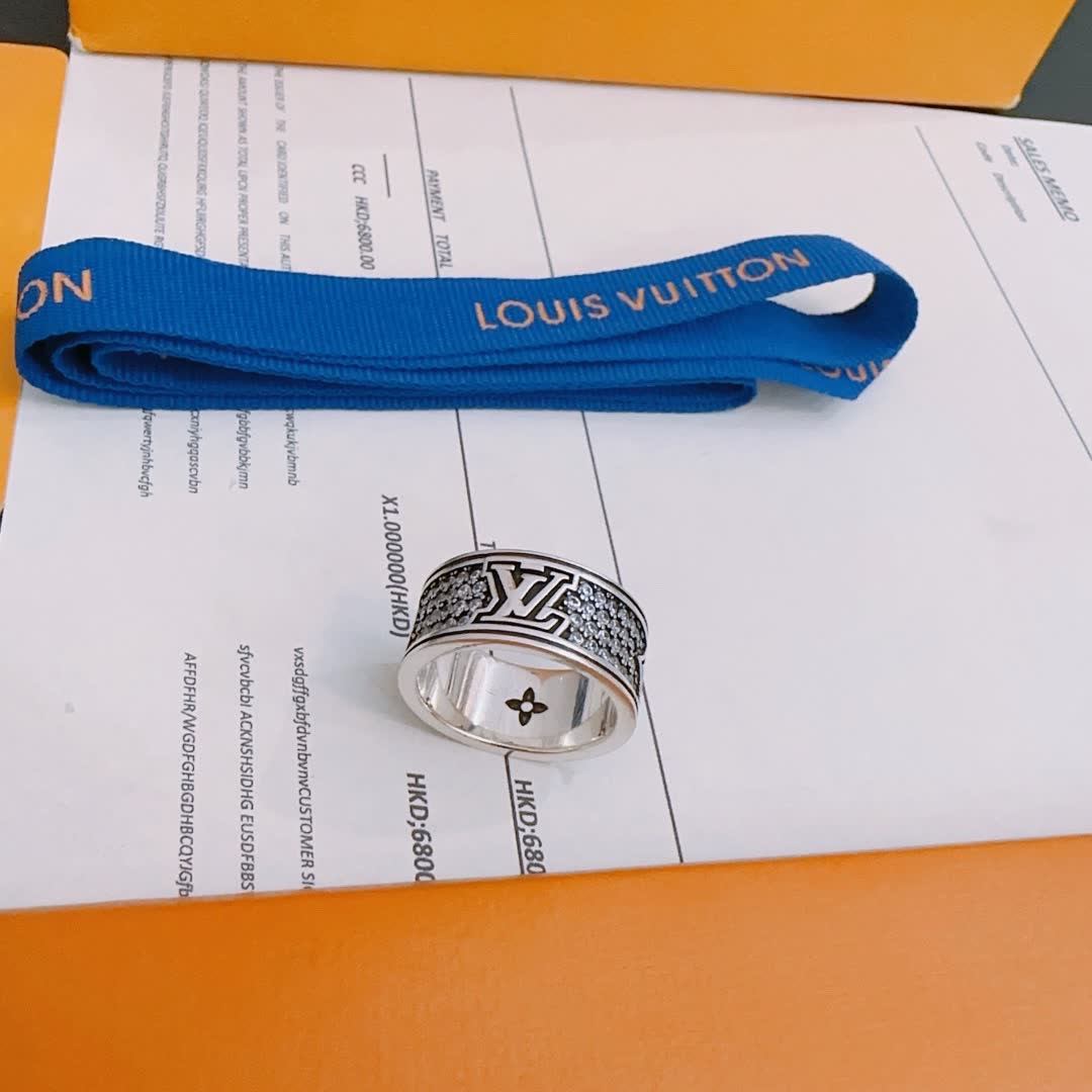 Louis Vuitton Silver Ring with Diamonds